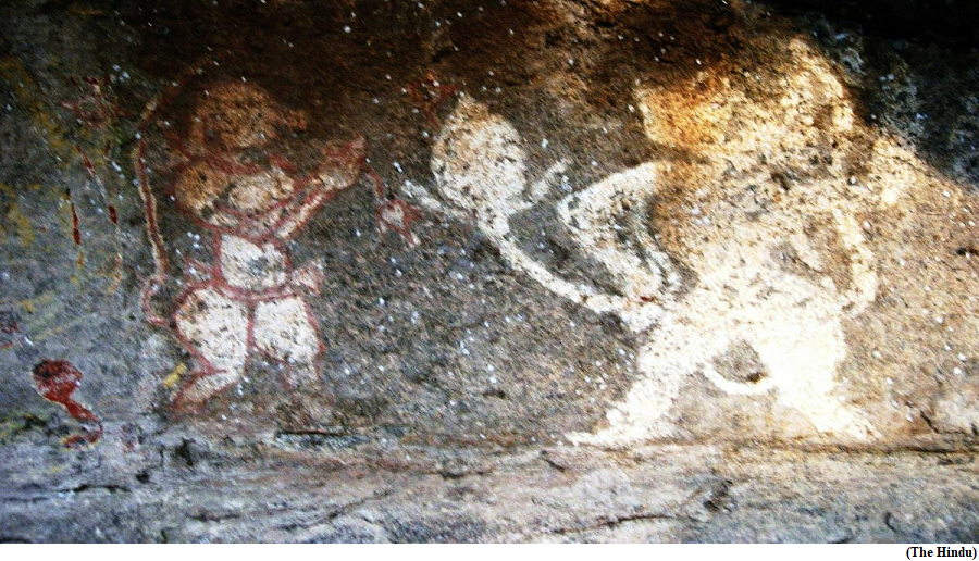 A fascinating fusion of rock art in A.P.&rsquo;s Rudragiri (GS Paper 1, Culture)
